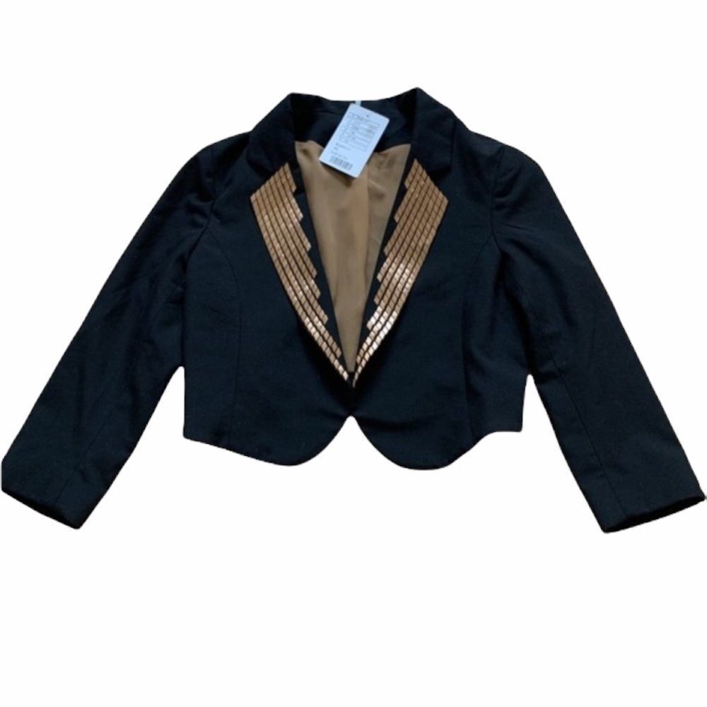 NEW Black Sparkle & Fade cropped blazer Size xsmall
